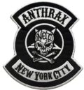 Оригинална метъл нашивка Anthrax New York City с череп и логото на групата