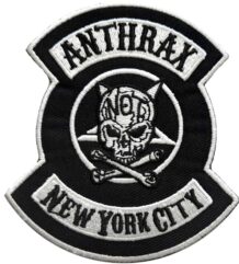 Оригинална метъл нашивка Anthrax New York City с череп и логото на групата