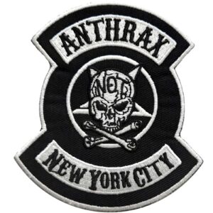 Оригинална метъл нашивка Anthrax New York City с череп и логото на групата