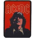 Оригинална принтирана нашивка AC/DC с Ангъс Йънг на червен фон