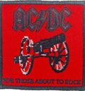 Нашивка AC/DC For Those About to Rock с оръдие на червен фон
