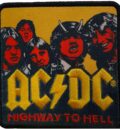 Квадратна бродирана метъл нашивка AC/DC Highway to Hell с бандата