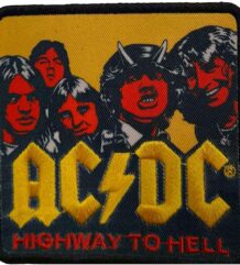 Квадратна бродирана метъл нашивка AC/DC Highway to Hell с бандата