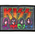 Цветна лицензирана нашивка на KISS с портрети на бандата на тъмен фон