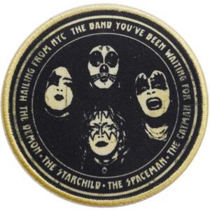 Кръгла Рок нашивка KISS NYC Band с ликовете на членовете на групата