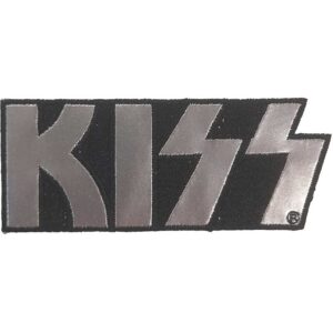 Оригинална нашивка KISS Silver Logo със сребрист надпис