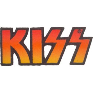 Метъл нашивка KISS Fire Logo с червено-жълт градиент