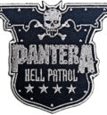 Метъл нашивка Pantera Hell Patrol със сребърна бродерия и череп
