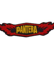 Малка оригинална метъл нашивка Pantera Logo с червени пламъци