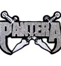 Метъл нашивка на Pantera със сребърна бродерия и ками