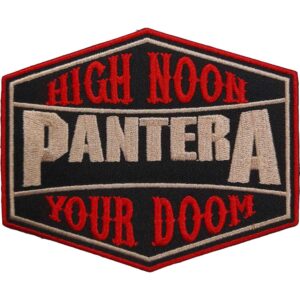 Лицензирана шестоъгълна нашивка на Pantera с надписи High Noon и Your Doom