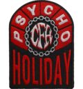 лицензирана нашивка на Pantera Черно-червена везана нашивка на Pantera с надпис Psycho Holiday и верига