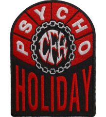 лицензирана нашивка на Pantera Черно-червена везана нашивка на Pantera с надпис Psycho Holiday и верига
