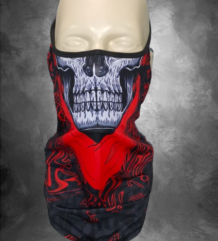 Балаклава за мотор Skull Face Red с червени елементи и череп