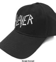 Оригинална мъжка бейзболна шапка Slayer черна със сребрист лъскав надпис