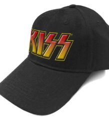 Оригинална черна шапка с козирка мъжка KISS с огнено лого