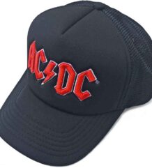 Оригинална лятна шапка с козирка AC/DC с червена 3D бродерия и мрежа