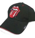 Шапка с козирка мъжка THE ROLLING STONES черна с червен език