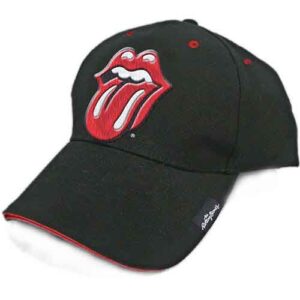 Шапка с козирка мъжка THE ROLLING STONES черна с червен език