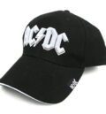 Оригинална мъжка бейзболна шапка AC/DC черна с бяла 3D бродерия на логото