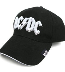 Оригинална мъжка бейзболна шапка AC/DC черна с бяла 3D бродерия на логото