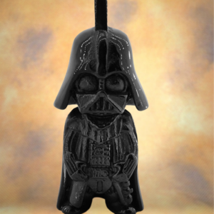 Черен стоманен медальон darth vader star wars на златист фон