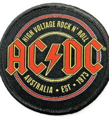 Кръгла рок нашивка AC/DC High Voltage Rock N' Roll за яке