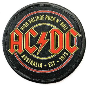 Кръгла рок нашивка AC/DC High Voltage Rock N' Roll за яке