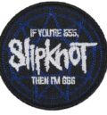 Кръгла метъл нашивка Slipknot 555 666 с бродирана синя нонаграма