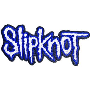 Метъл нашивка Slipknot Blue Logo с бяло-синя бродерия