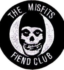 Кръгла пънк нашивка The Misfits Fiend Club с череп Crimson Ghost