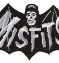 Пънк нашивка Misfits Bat Logo със сребърен череп