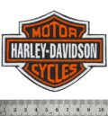 Рокерска нашивка Harley-Davidson Cycles в оранжево черно и бяло