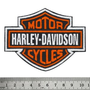 Рокерска нашивка Harley-Davidson Cycles в оранжево черно и бяло