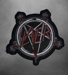 Метъл нашивка Slayer с пентаграма и мечове за елек
