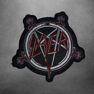 Метъл нашивка Slayer с пентаграма и мечове за елек