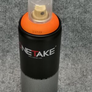 Професионален флуоресцентен оранжев спрей за графити Onetake Orange Fluorescent с жълта дюза за рисуване