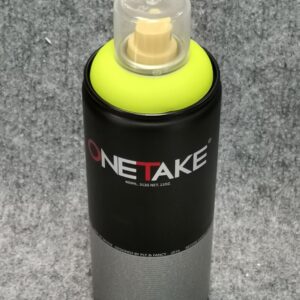 Професионален неонов спрей за графити Onetake Yellow Fluorescent с жълта дюза за рисуване