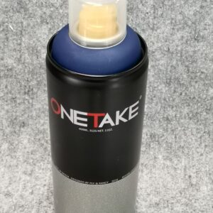 Професионален черно-син спрей за графити Onetake Black Navy с жълта дюза за рисуване