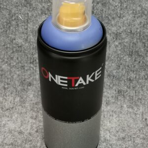 Спрей за графити Light Indigo OneTake във флакон със светлоиндигов пръстен около дюзата.