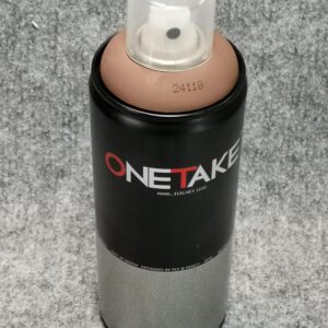 Спрей за графити Dark Brown OneTake във флакон с тъмнокафяв пръстен около дюзата.