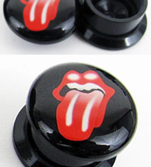 флеш за ухо 14 мм Rolling Stones рок дизайн