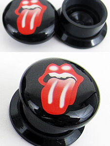 флеш за ухо 14 мм Rolling Stones рок дизайн