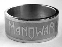 Метъл рок аксесоар с лазерно гравирано лого Manowar от неръждаема стомана