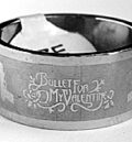 Широк пръстен от неръждаема стомана с гравирано лого на групата Bullet For My Valentine