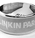 Сребрист медицинска стомана пръстен с гравирано лого на Linkin Park