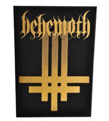 Голяма везана метъл нашивка Behemoth за гръб в златисто и черно