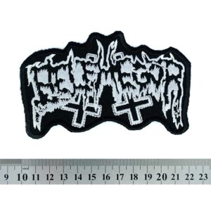 Бродирана метъл нашивка Belphegor Logo в бяло и черно