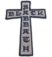 Оригинална бродирана метъл нашивка Black Sabbath във формата на кръст