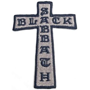 Оригинална бродирана метъл нашивка Black Sabbath във формата на кръст